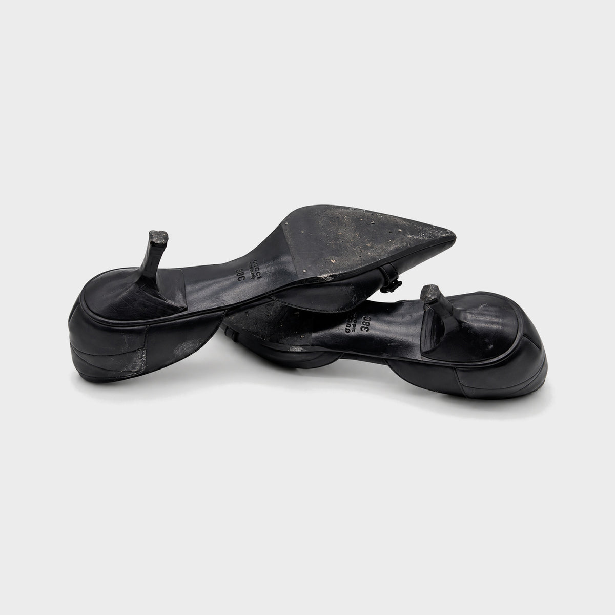 Black Buckled Kitten Heels Gucci 2000s by Tom Ford