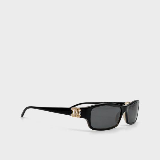 Black & Gold CC Logo Sunglasses Chanel