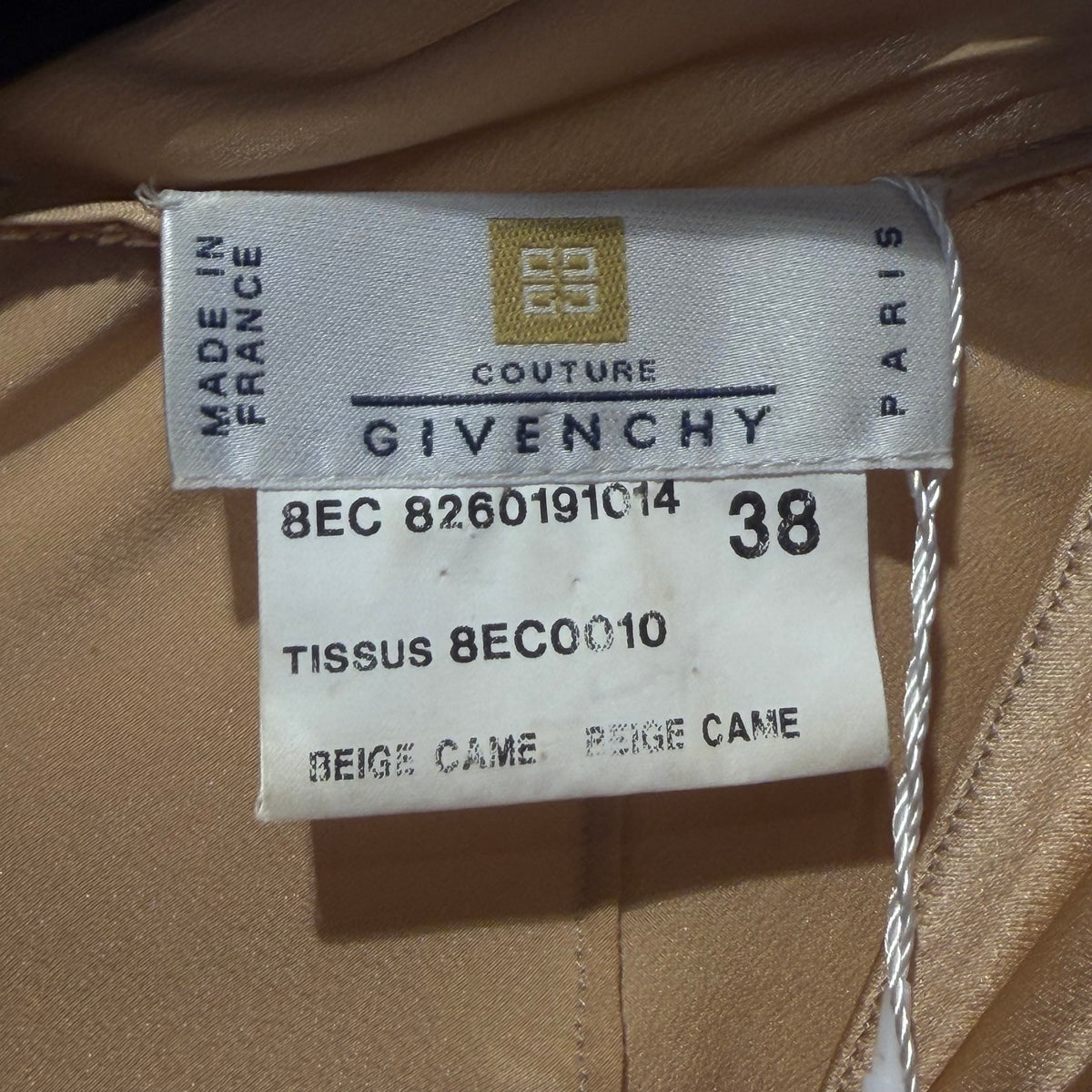 Beige Silk Draped Shirt Givenchy SS 1998 by Alexander McQueen