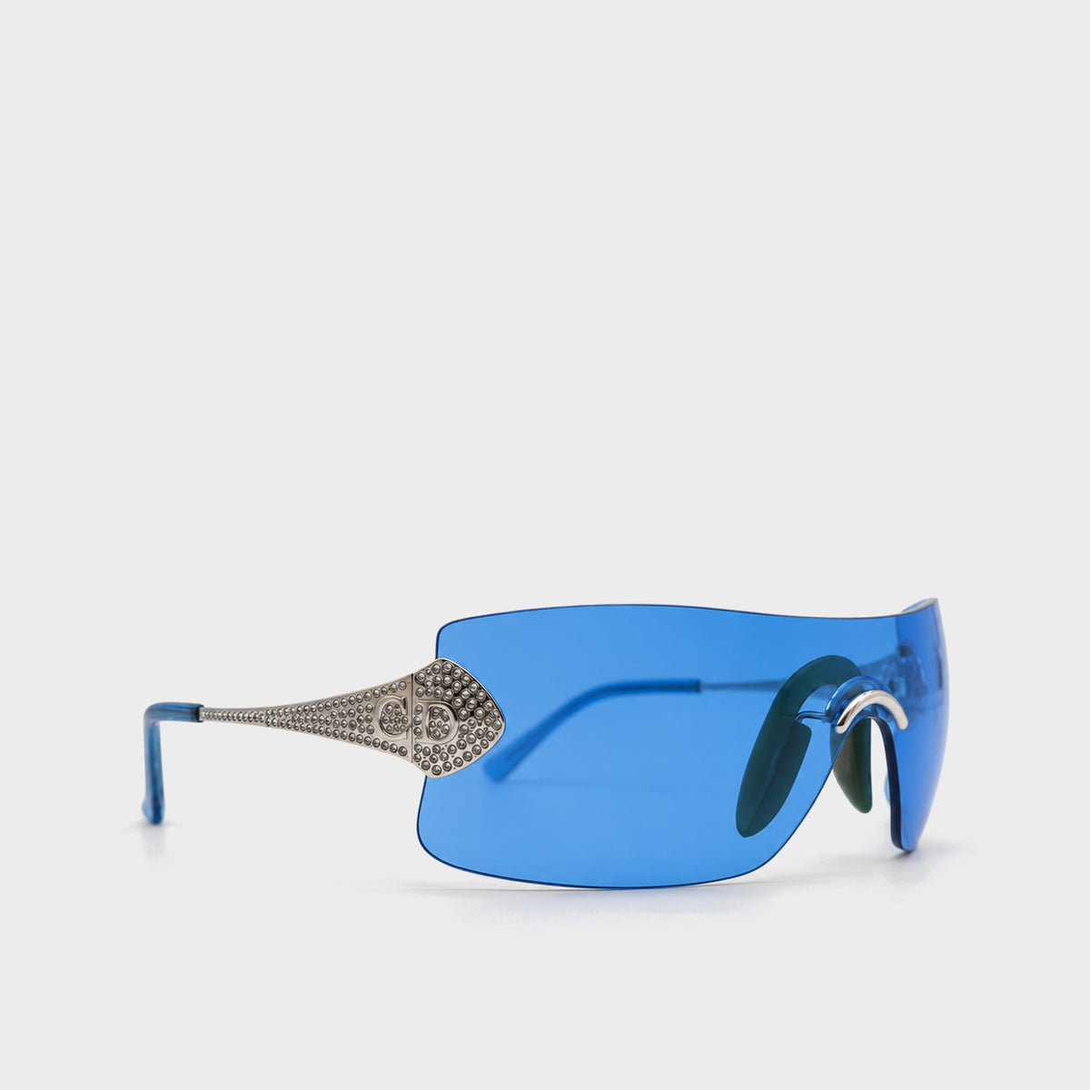 Dior by Galliano F/W 2000 "Alek" Gold Plated Blue Sunglasses