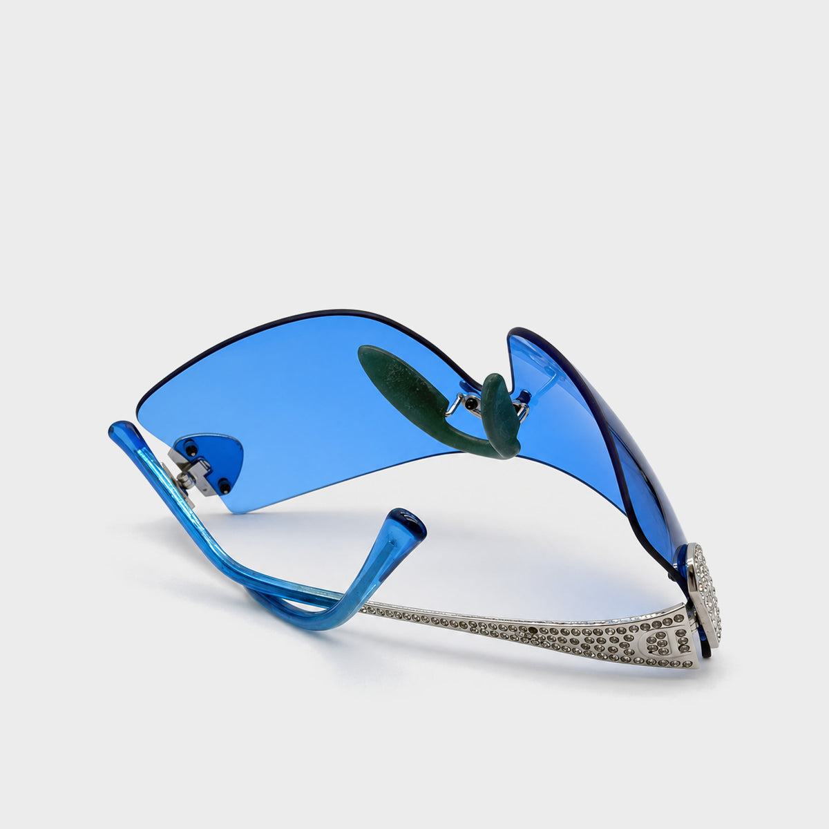 Dior by Galliano F/W 2000 "Alek" Gold Plated Blue Sunglasses