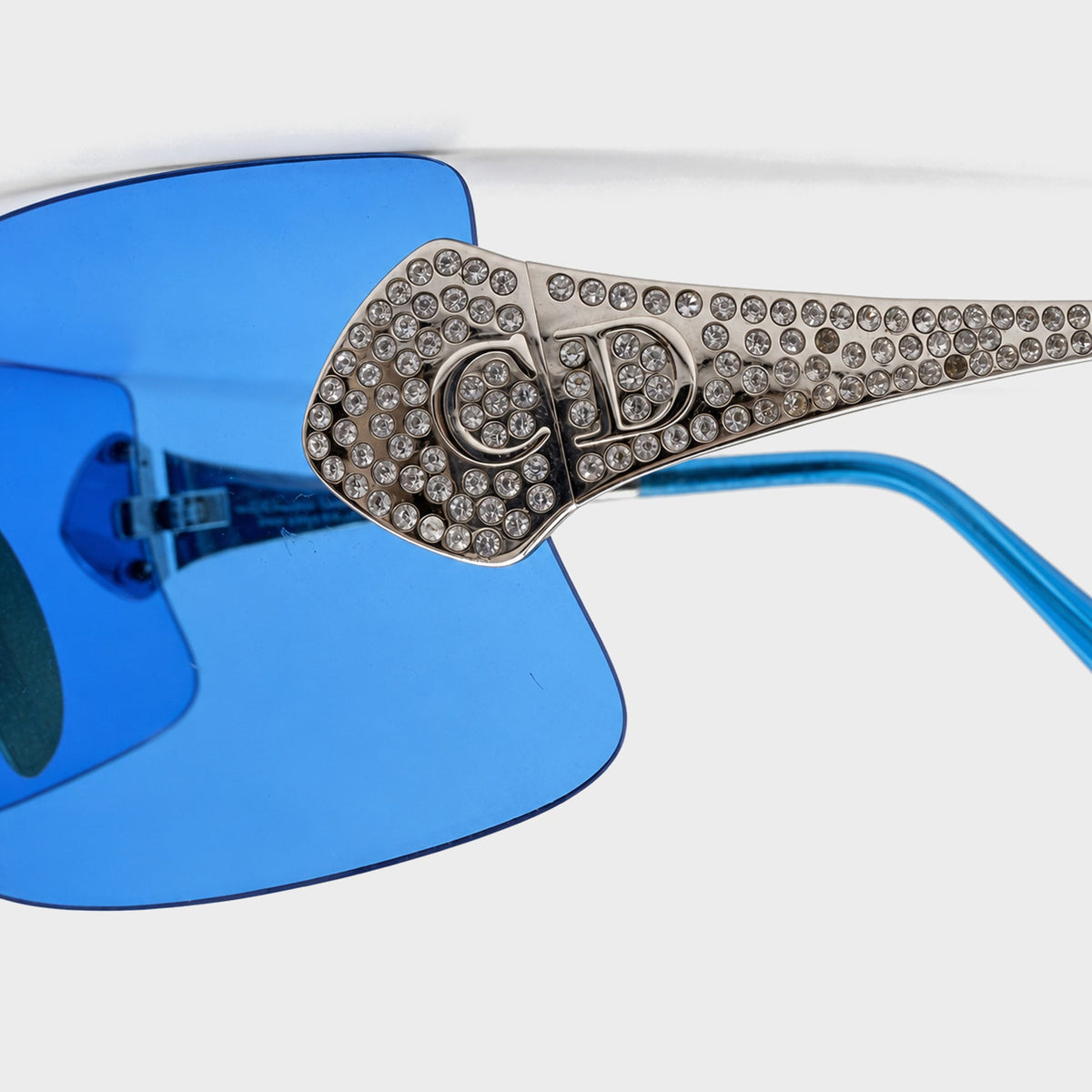 Dior by Galliano F/W 2000 "Alek" Gold Plated Blue Sunglasses