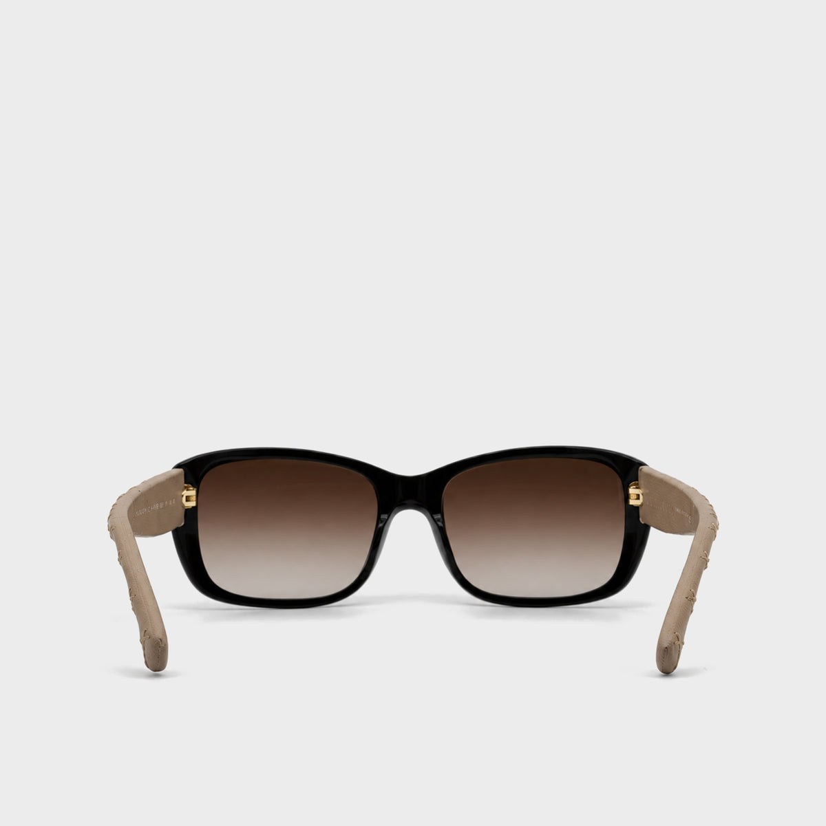 Black & Beige Leather Quilted Sunglasses Chanel