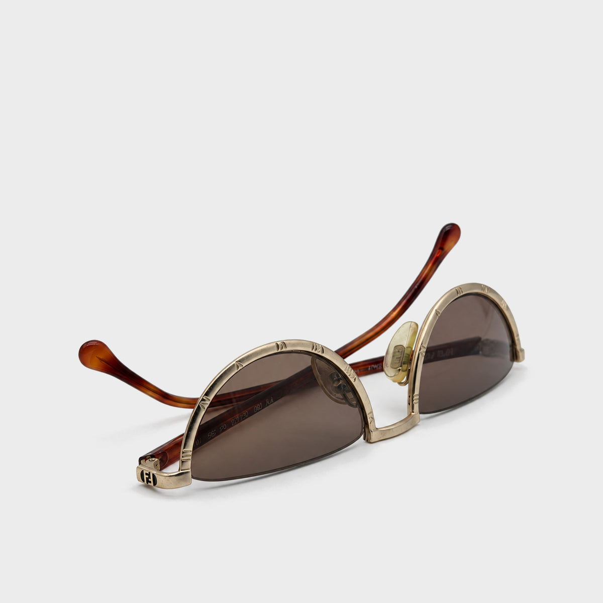 Rare Gold Half-Moon Sunglasses Fendi 1980s