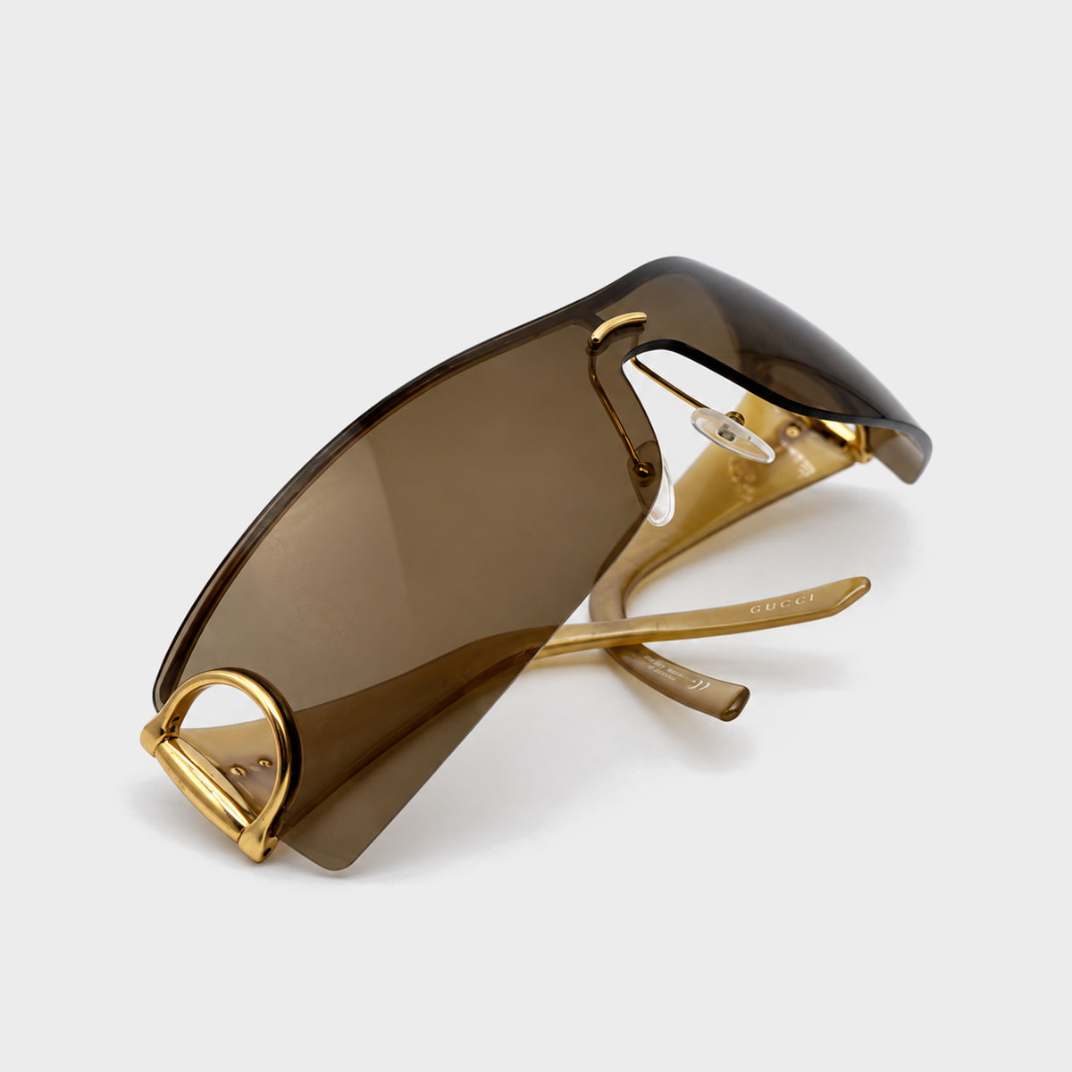 Gold Horsebit Shield Sunglasses Gucci