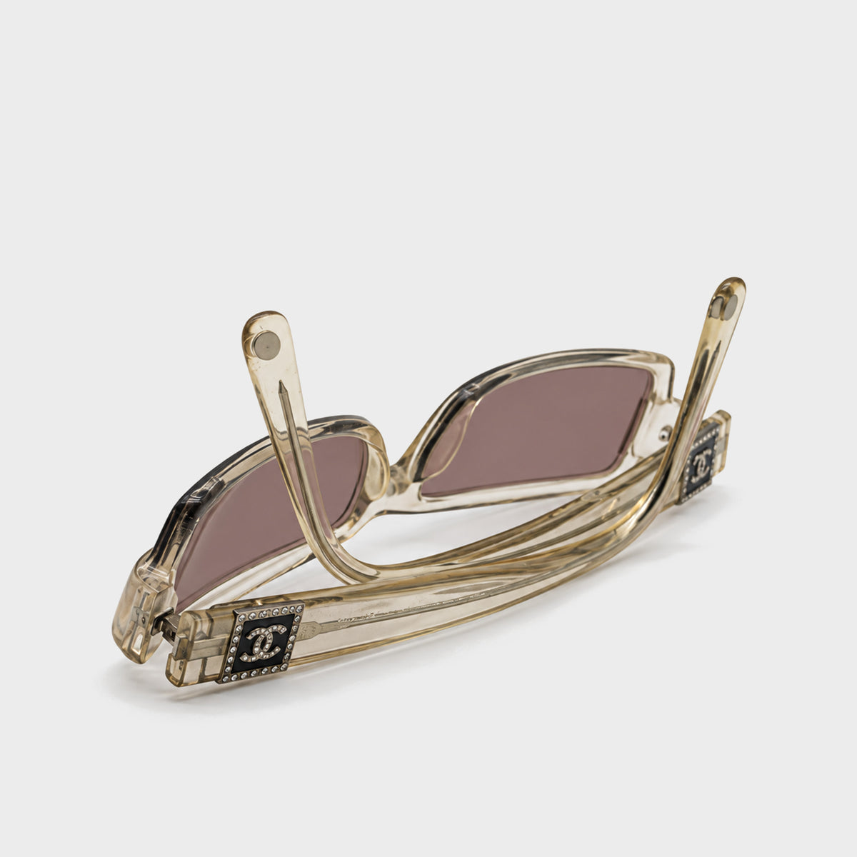 Clear Crystal Logo Sunglasses Chanel