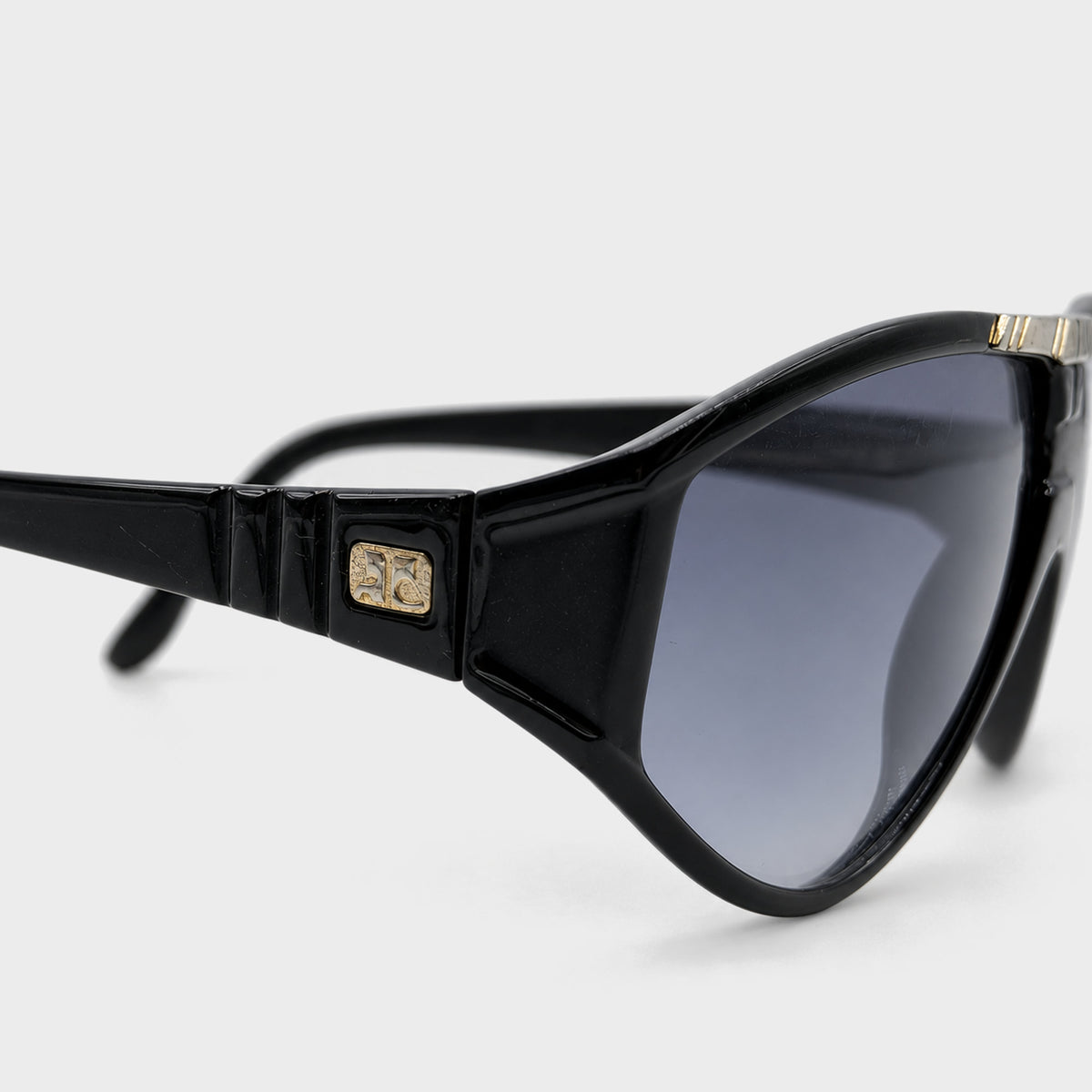 Black Oversized Sunglasses Courrèges Circa 1980s