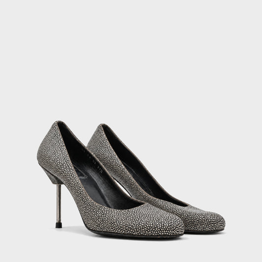 Dark Green Textured Pumps Christian Dior Circa 2000s