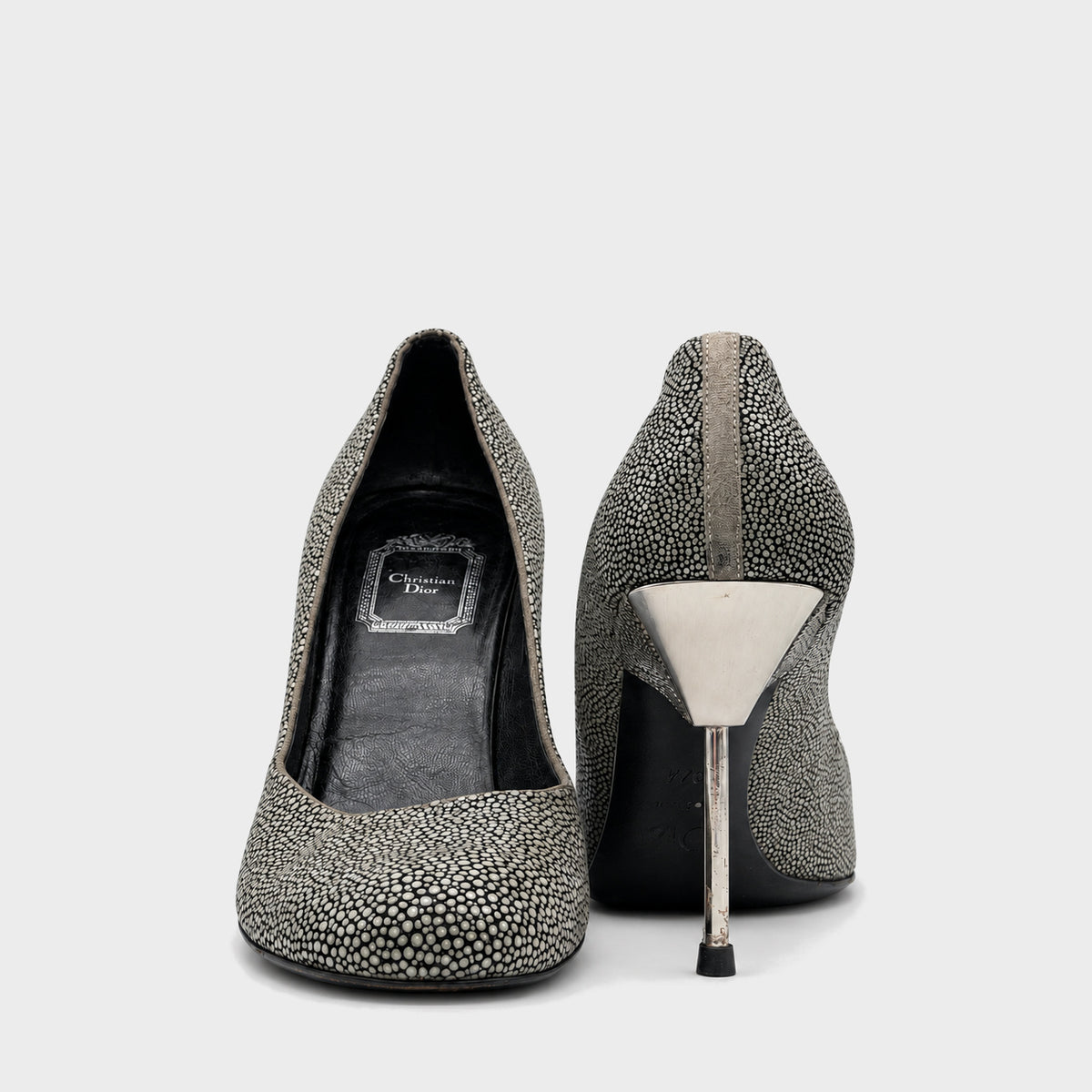 Dark Green Textured Pumps Christian Dior Circa 2000s