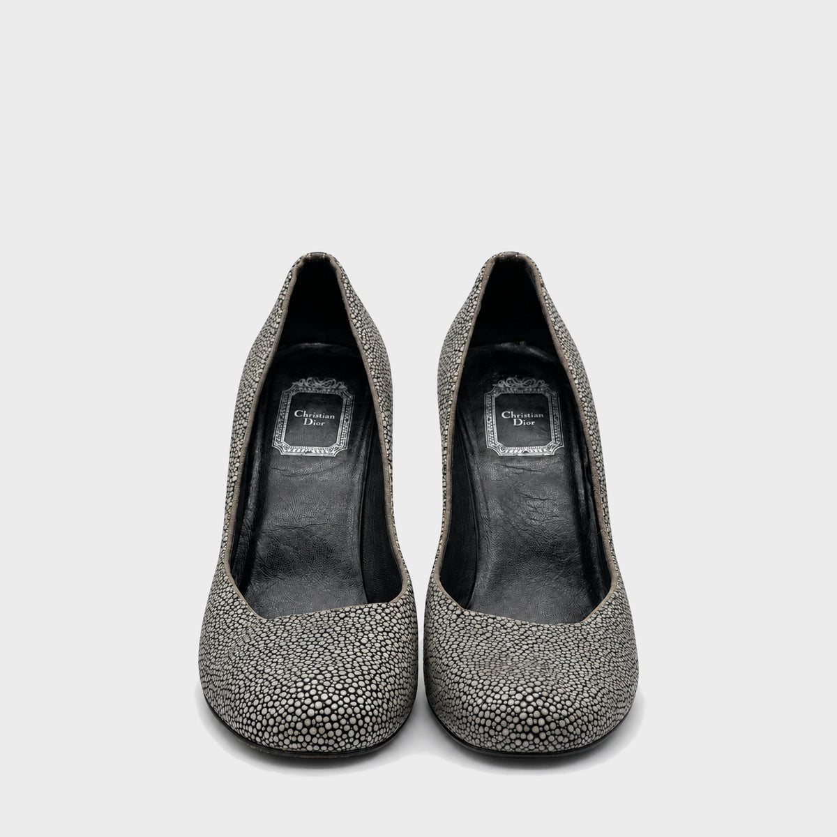 Dark Green Textured Pumps Christian Dior Circa 2000s