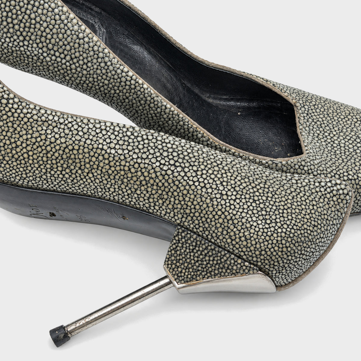 Dark Green Textured Pumps Christian Dior Circa 2000s