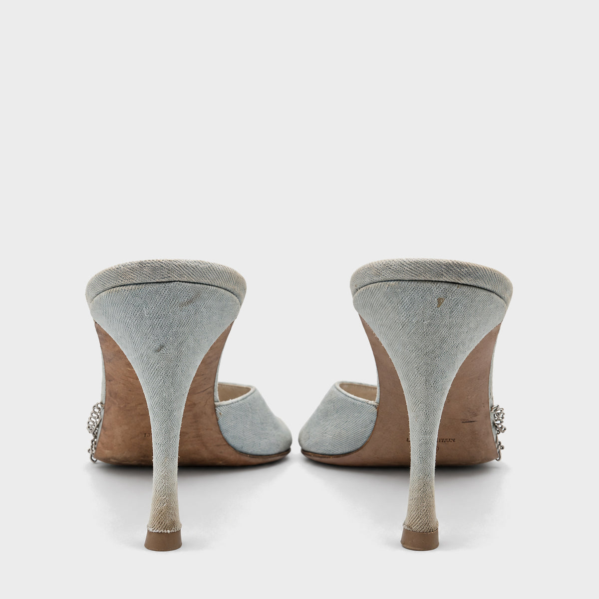 Light Blue Denim Chain Mules Christian Dior by John Galliano