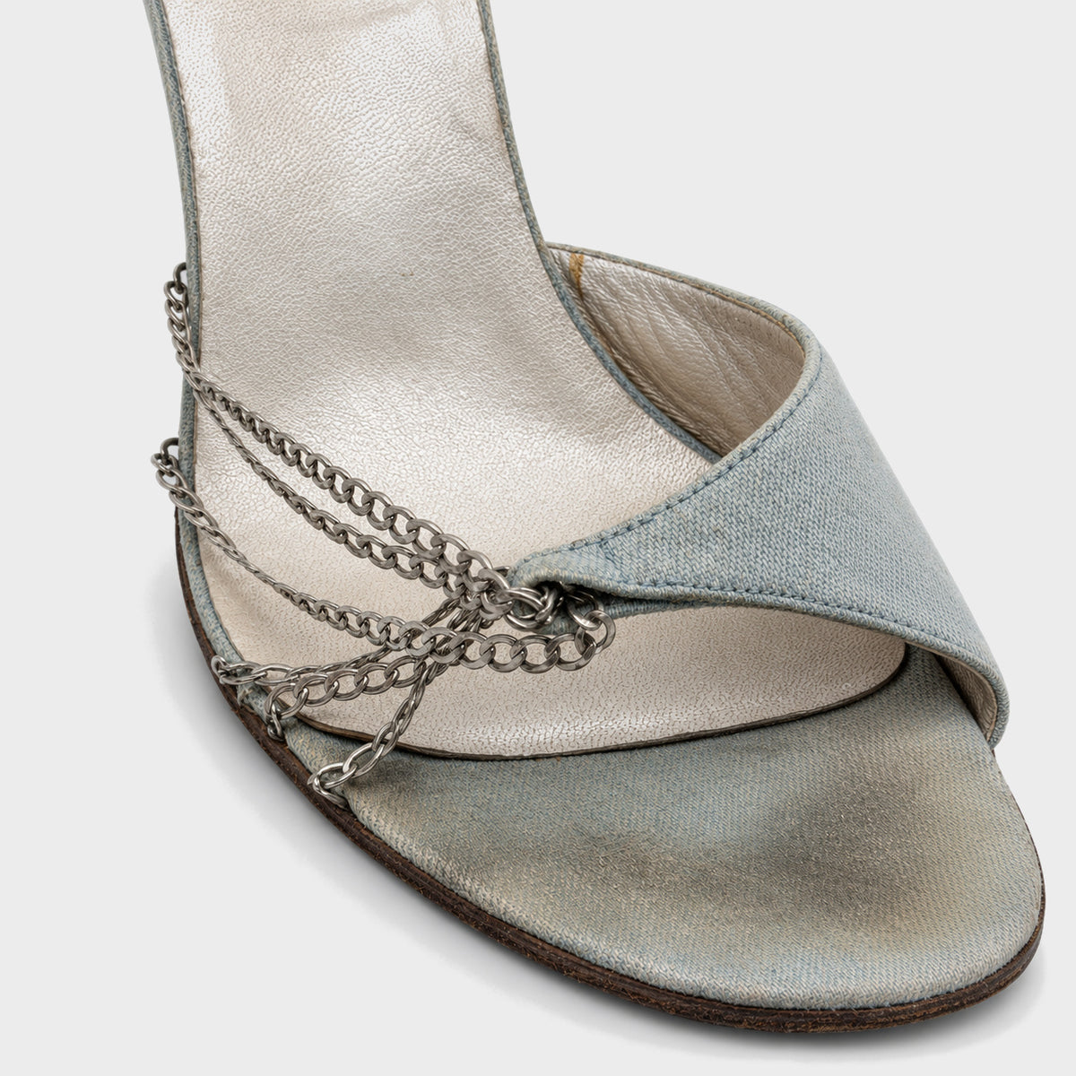 Light Blue Denim Chain Mules Christian Dior by John Galliano