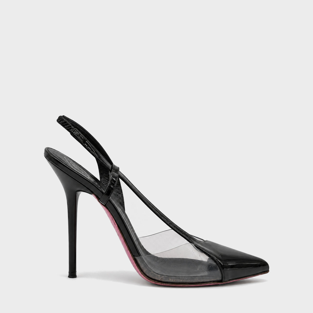 Black Patent & PVC Slingback Pumps Atelier Versace