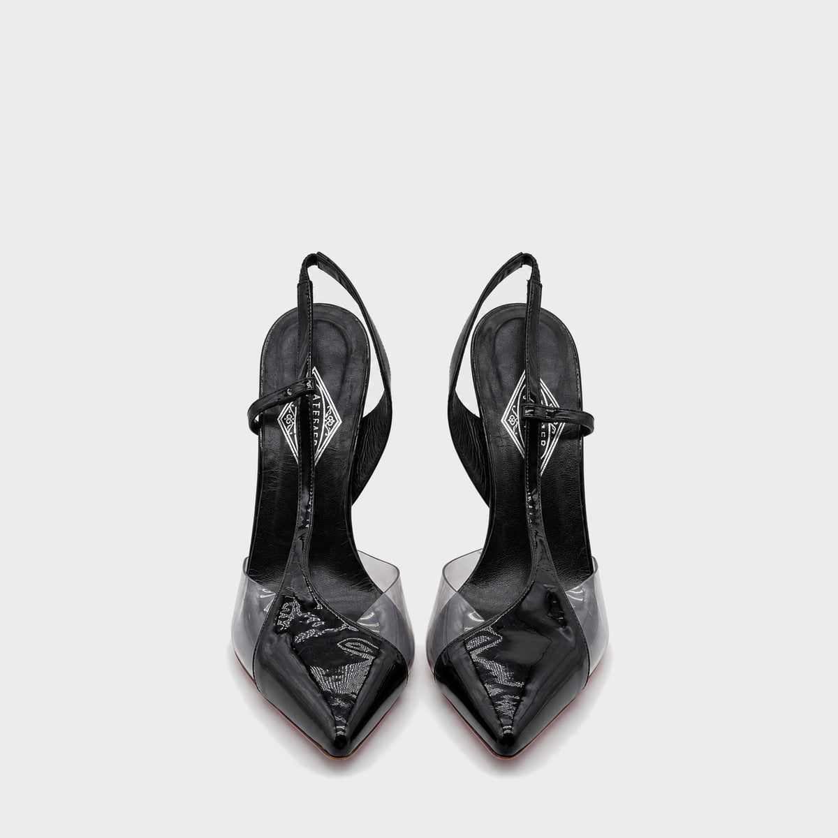 Black Patent & PVC Slingback Pumps Atelier Versace