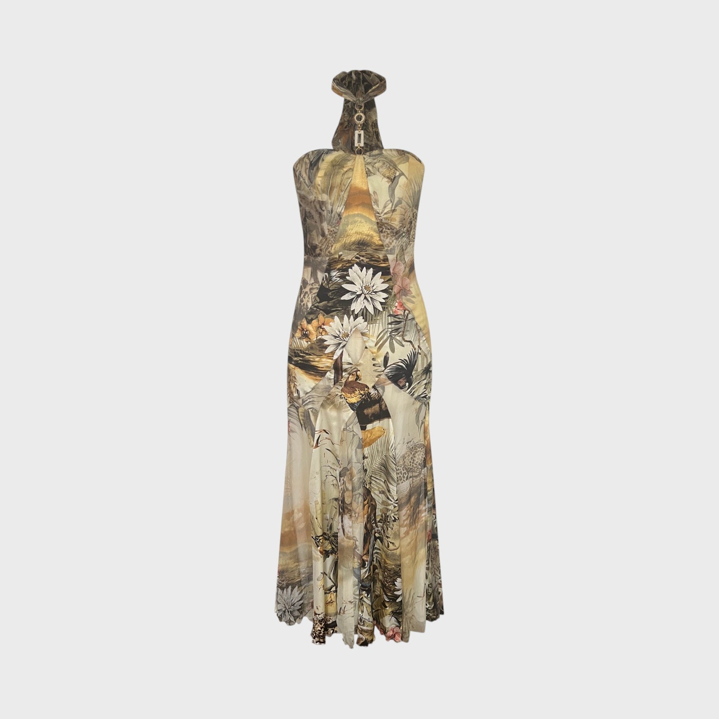 Jungle Print Silk Halterneck Dress Roberto Cavalli SS 2008