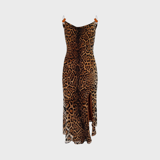 Cheetah Print Silk Dress Christian Dior FW 2004 by John Galliano