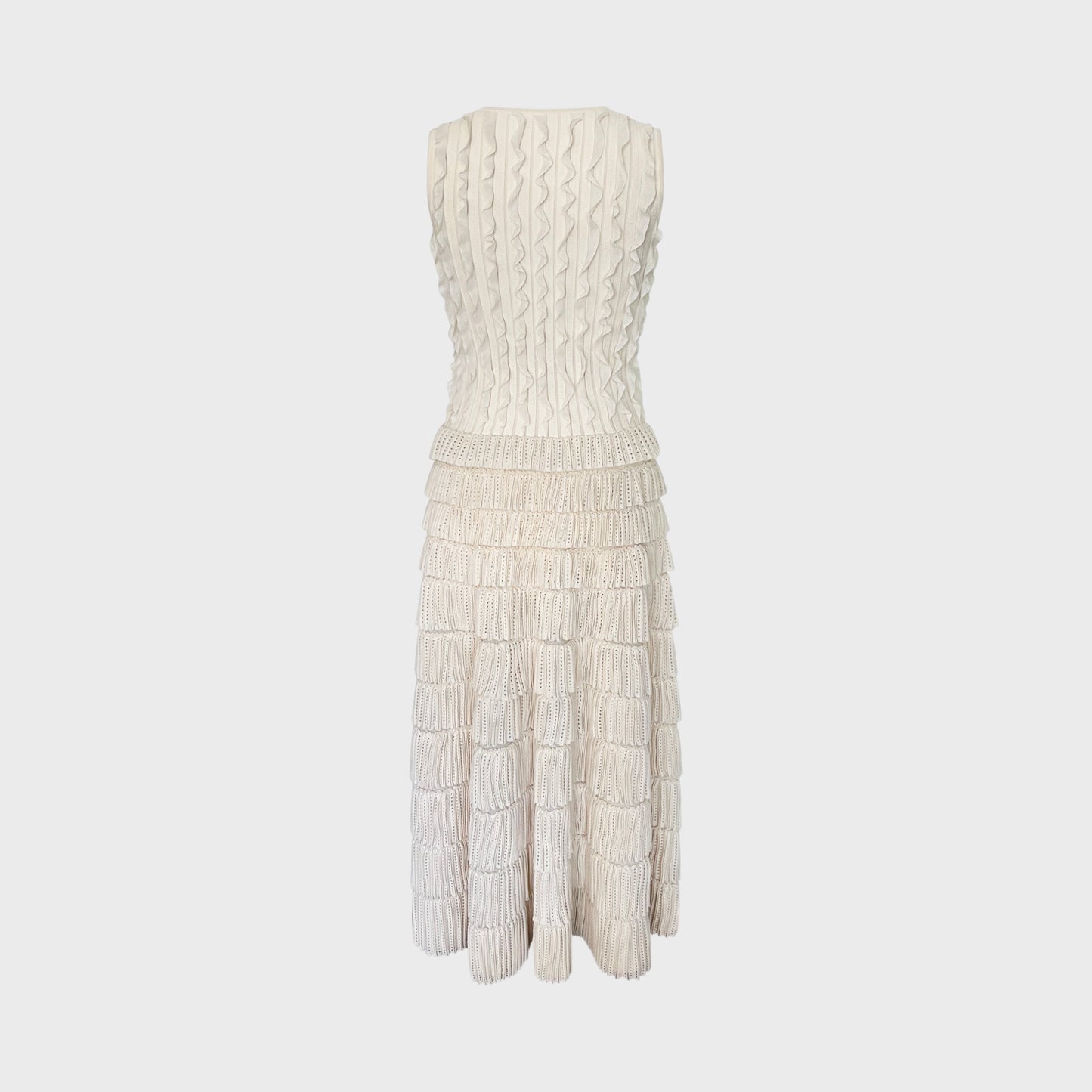 Ivory Ruffled Knit Dress Alaïa FW 2021