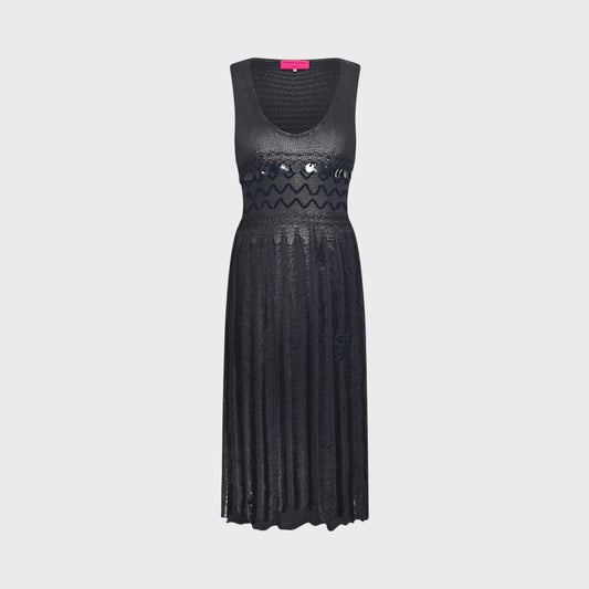 Black Knit Sequined Dress Christian Lacroix 1990s