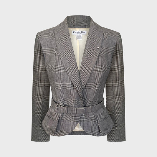 Prince of Wales Belted Jacket Christian Dior FW 1999 by John Galliano