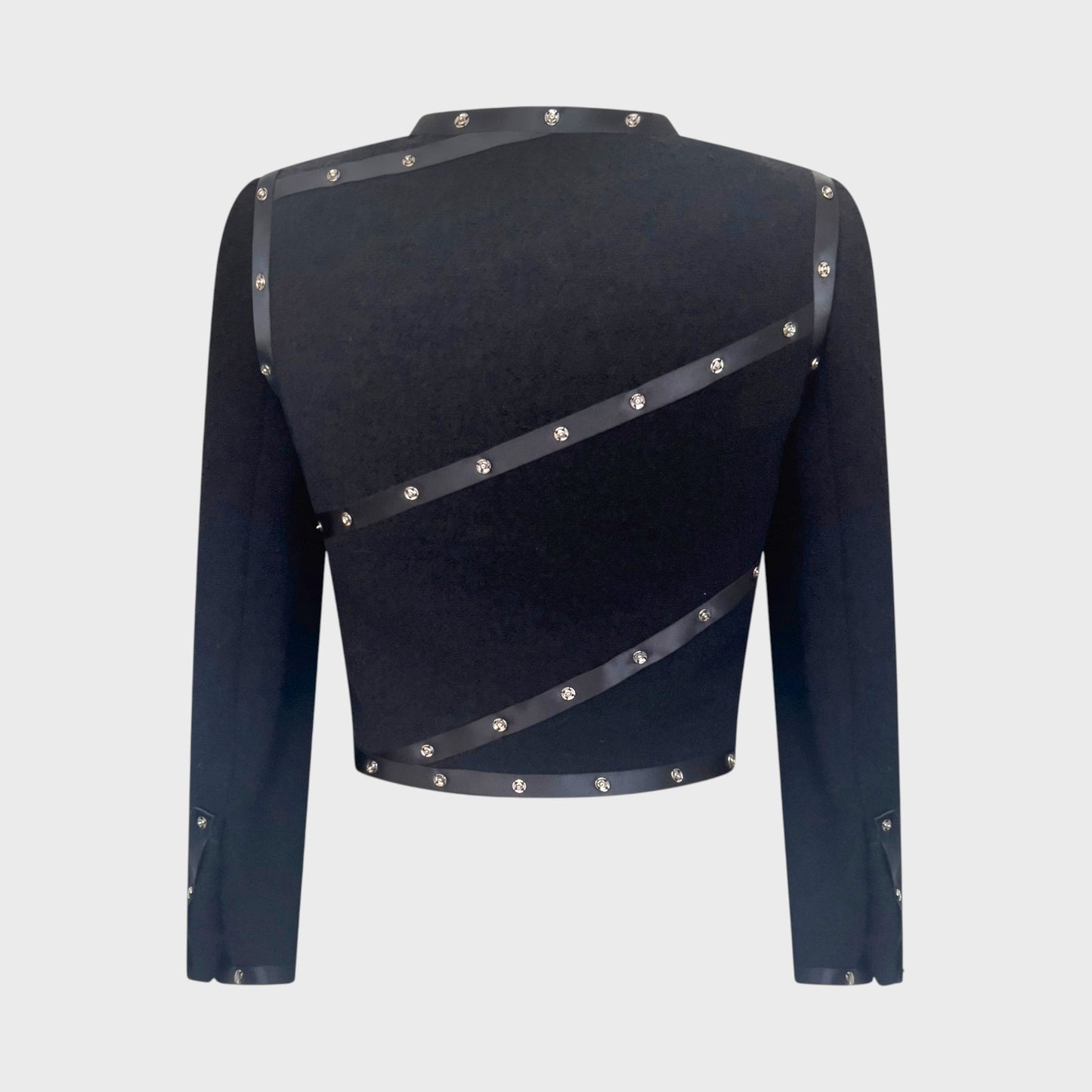 Black Wool Snap Detail Jacket Chanel FW 2003 by Karl Lagerfeld