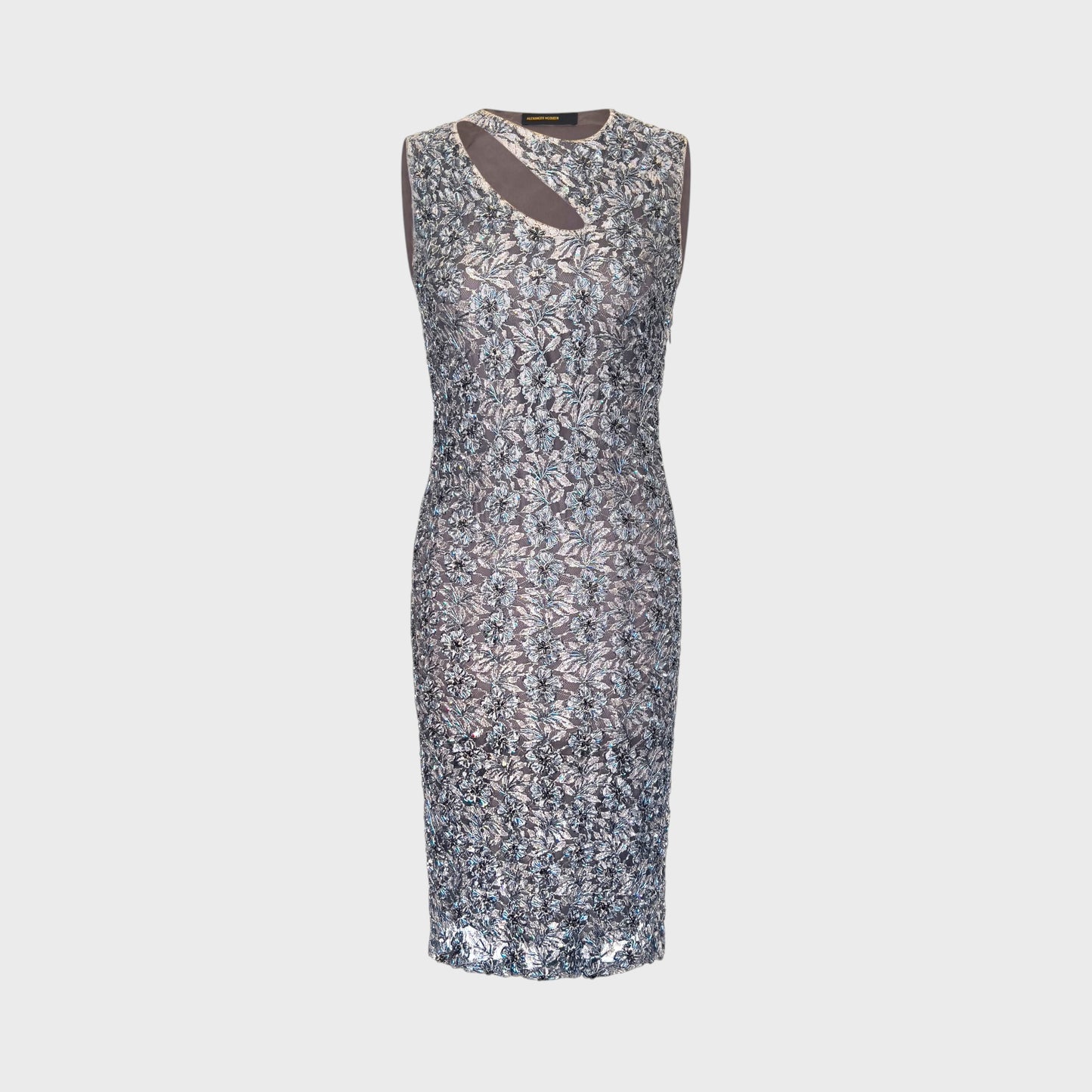 Grey Beaded Dress Alexander McQueen 1990s
