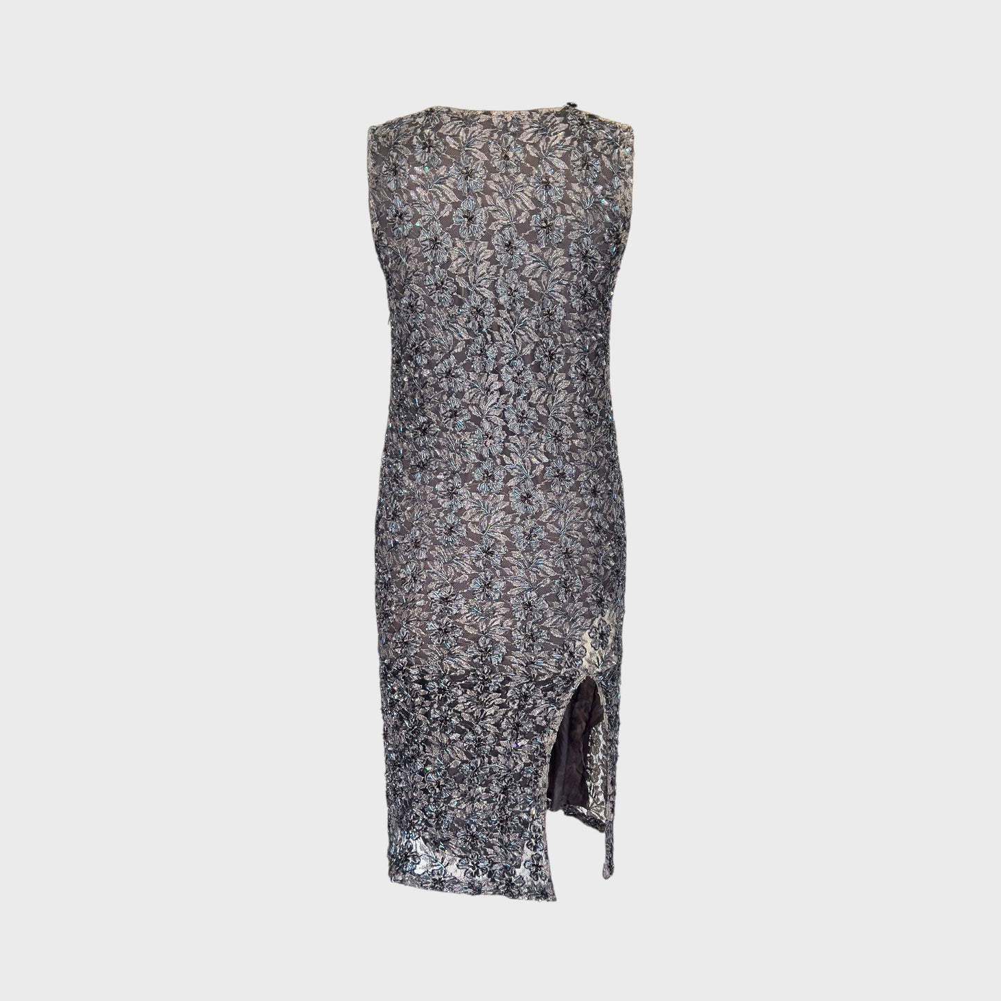 Grey Beaded Dress Alexander McQueen 1990s