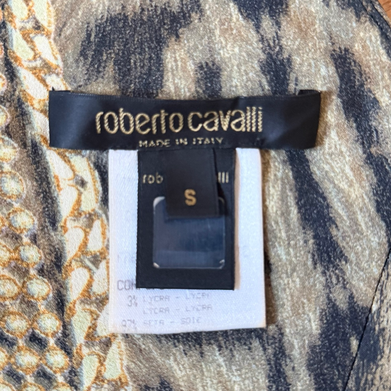 Silk Laced Animal Print Corset Roberto Cavalli 2003
