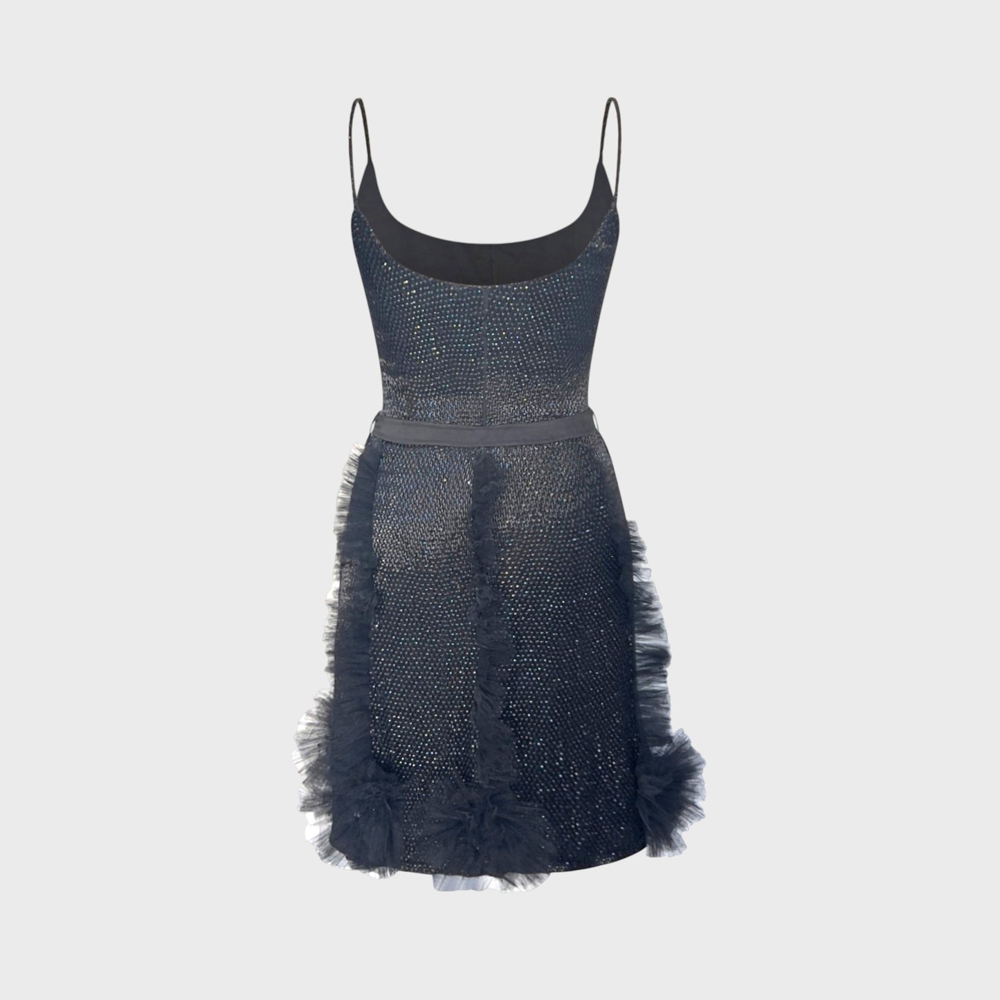 Black Beaded Cocktail Dress Valentino 2000s