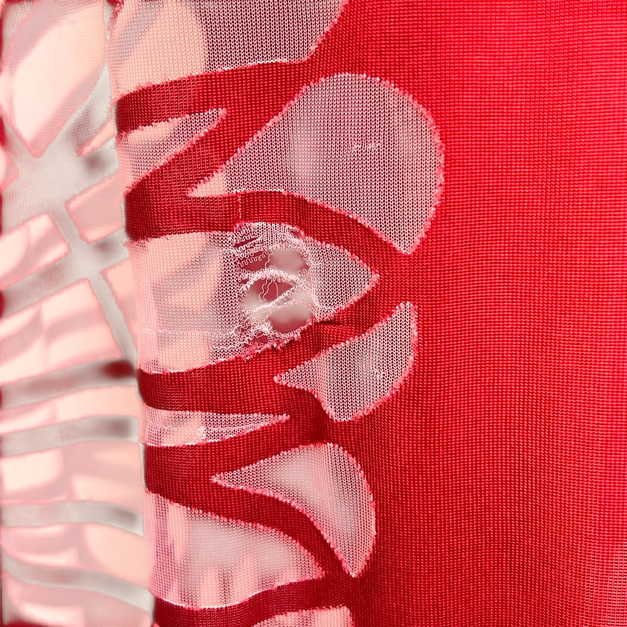 Red Art Nouveau Sheer Cutout Tank Dress Jean Paul Gaultier SS 2001