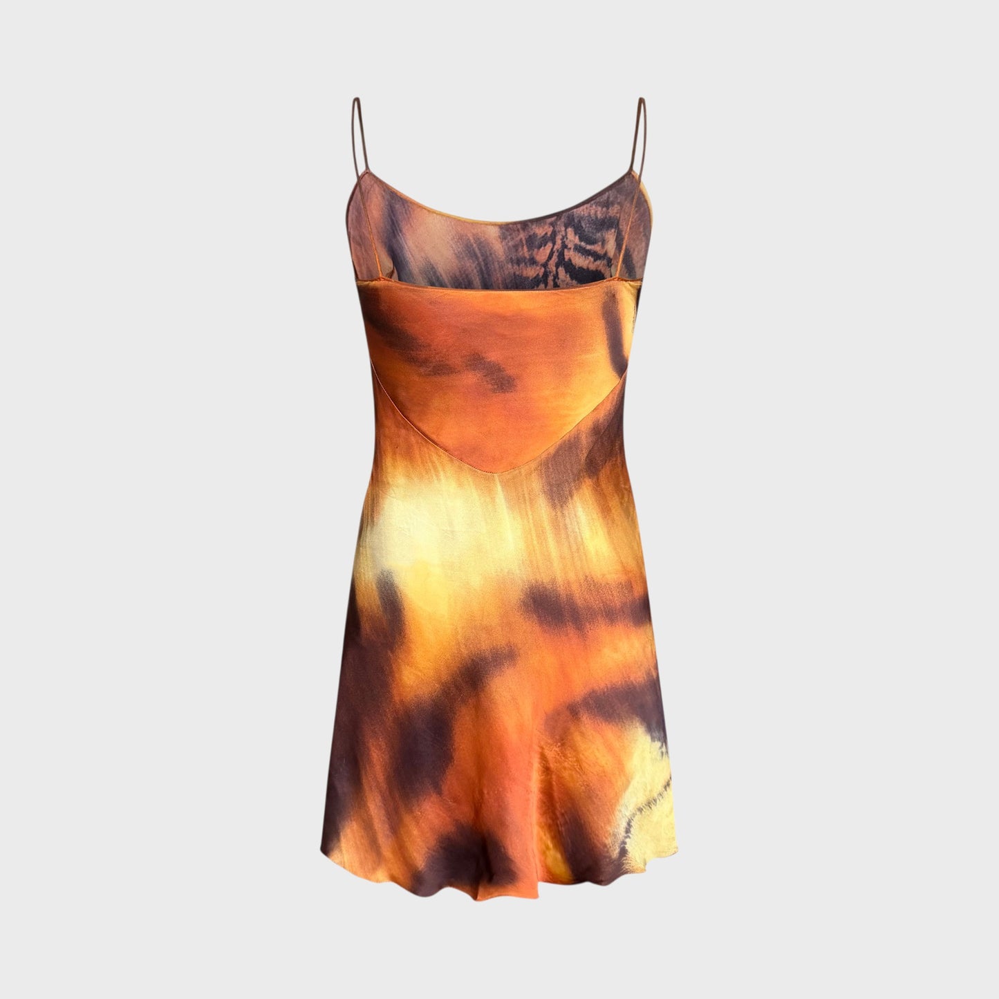 Iconic Tiger Print Silk Midi Dress Roberto Cavalli FW 2000