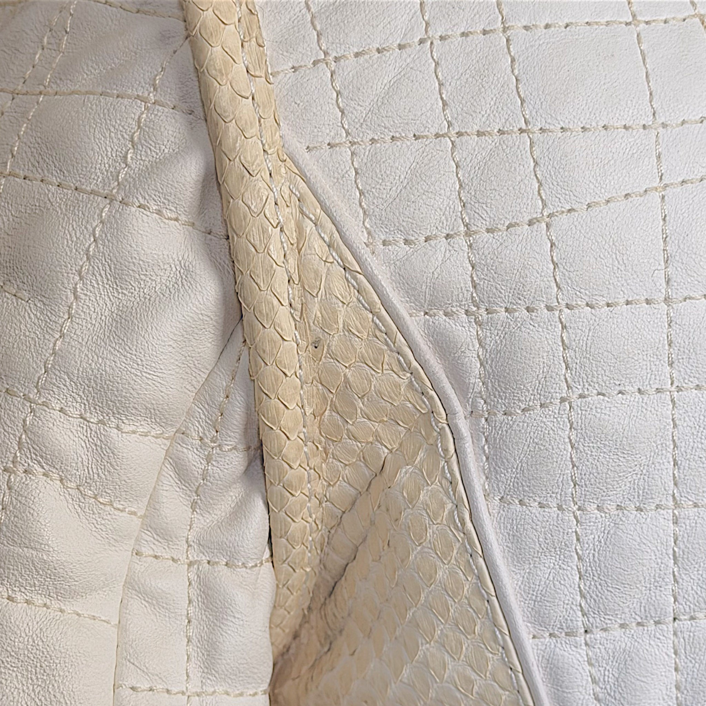 White Leather, Fox & Snake Coat Roberto Cavalli FW 2005