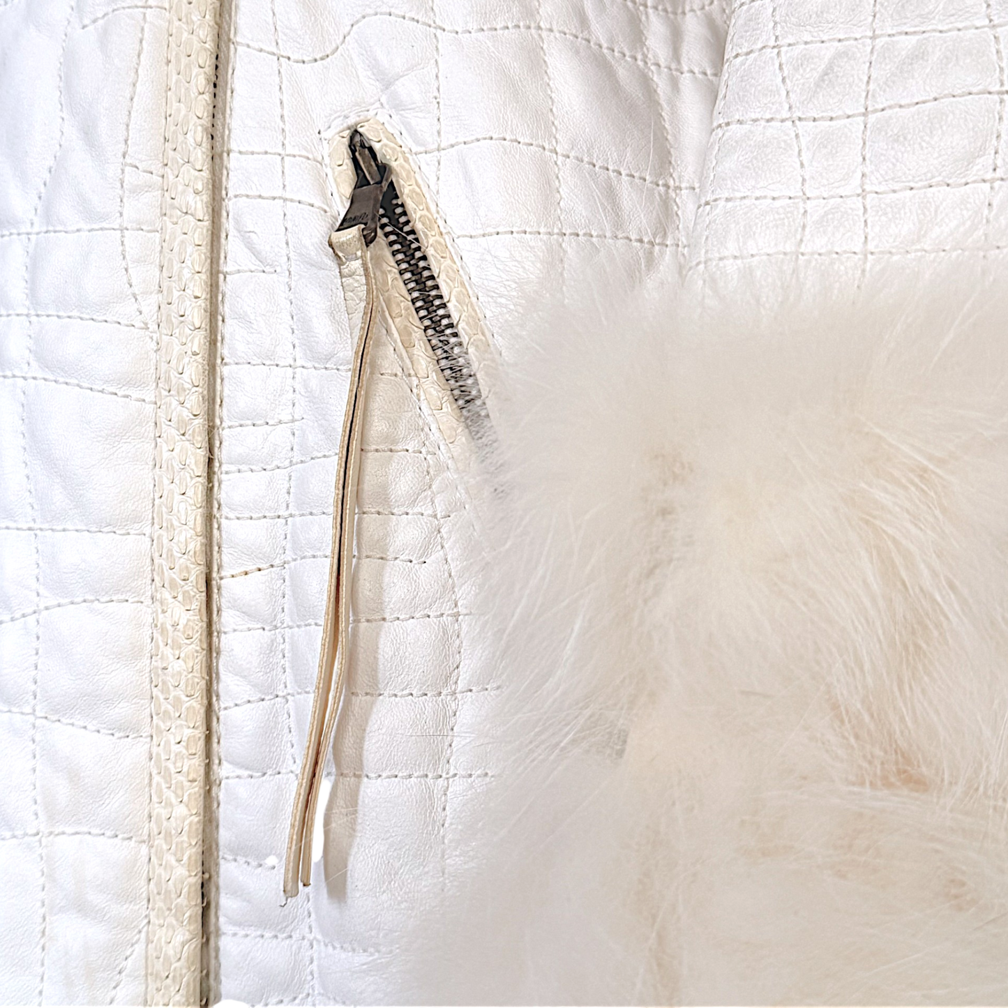 White Leather, Fox & Snake Coat Roberto Cavalli FW 2005