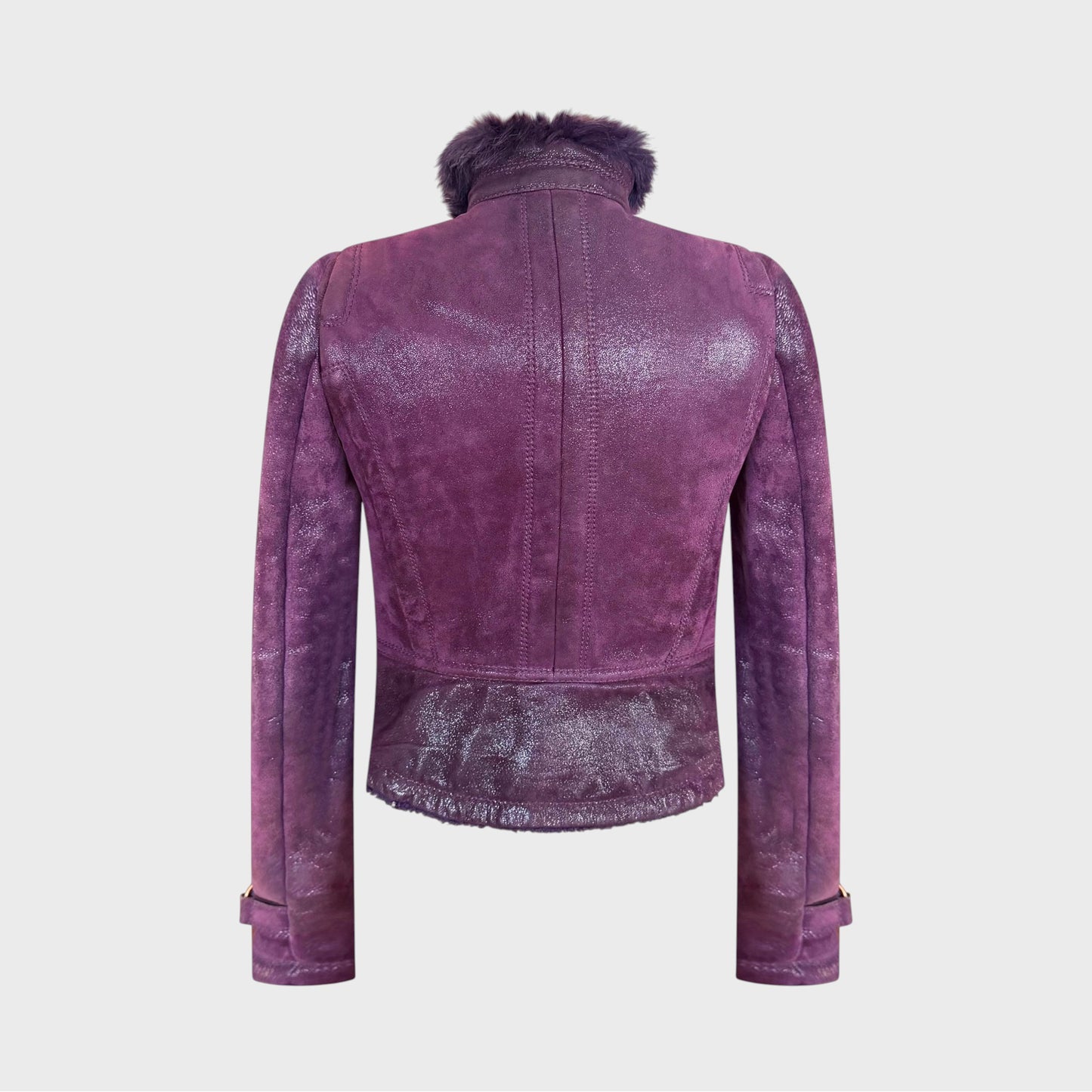 Purple Leather & Fur Jacket Gucci F/W 2006 by Frida Giannini