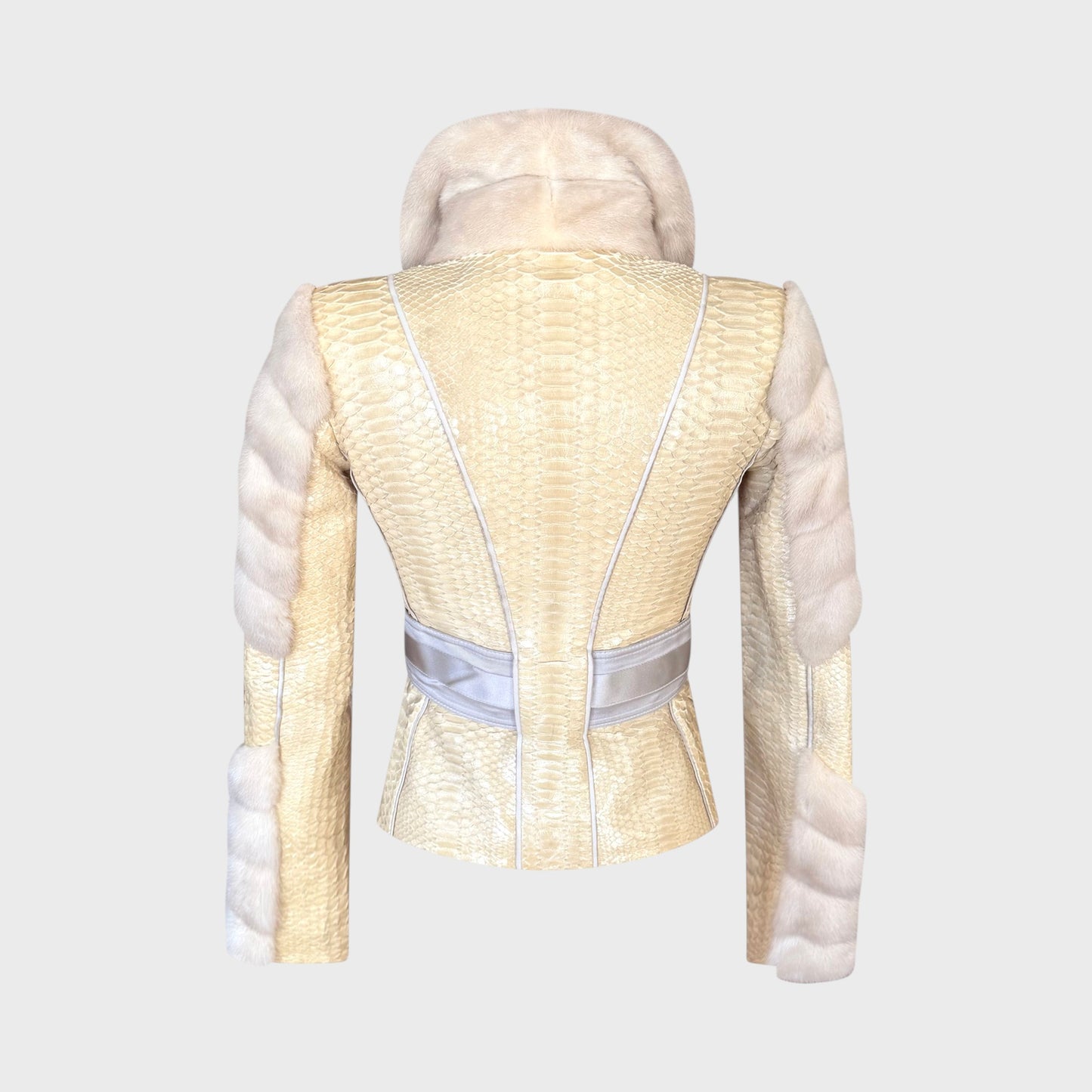 Runway Beige Python & Mink Belted Jacket Gucci FW 2004 by Tom Ford