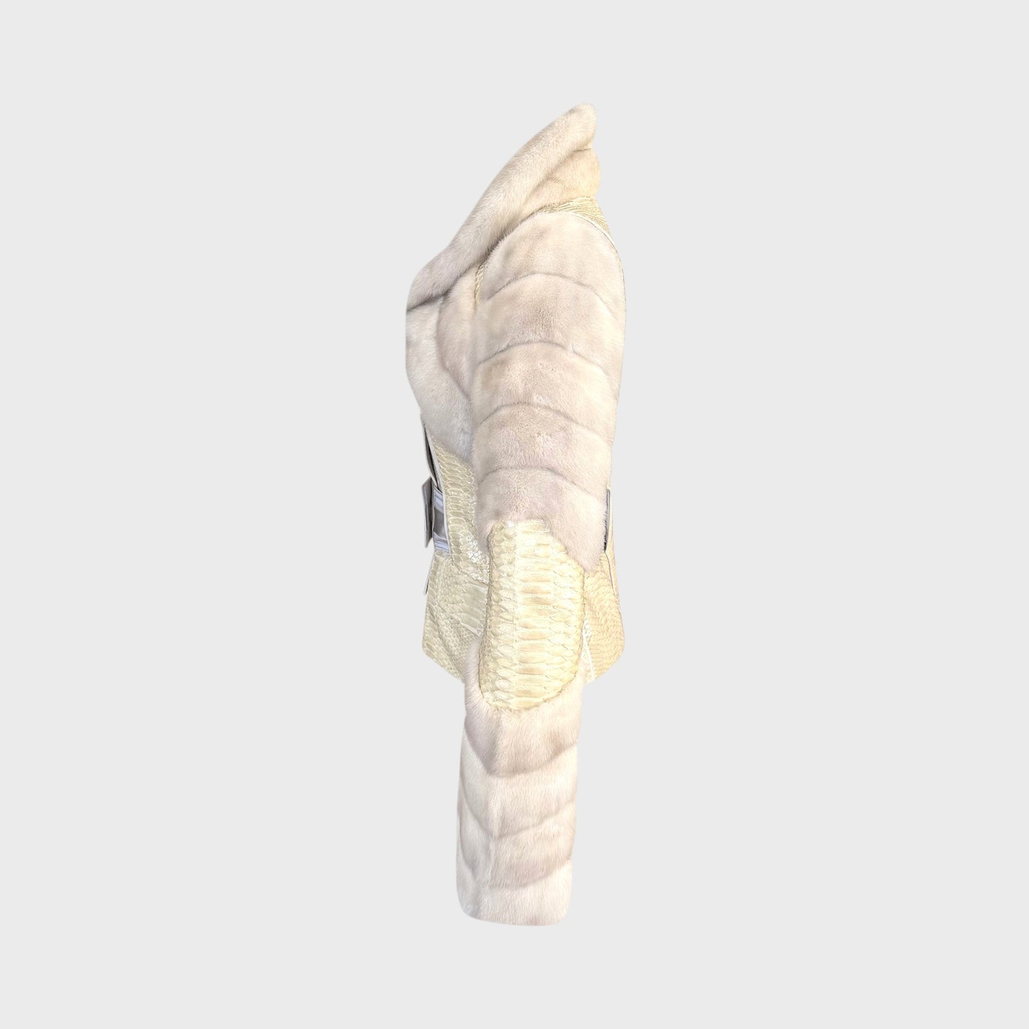 Runway Beige Python & Mink Belted Jacket Gucci FW 2004 by Tom Ford
