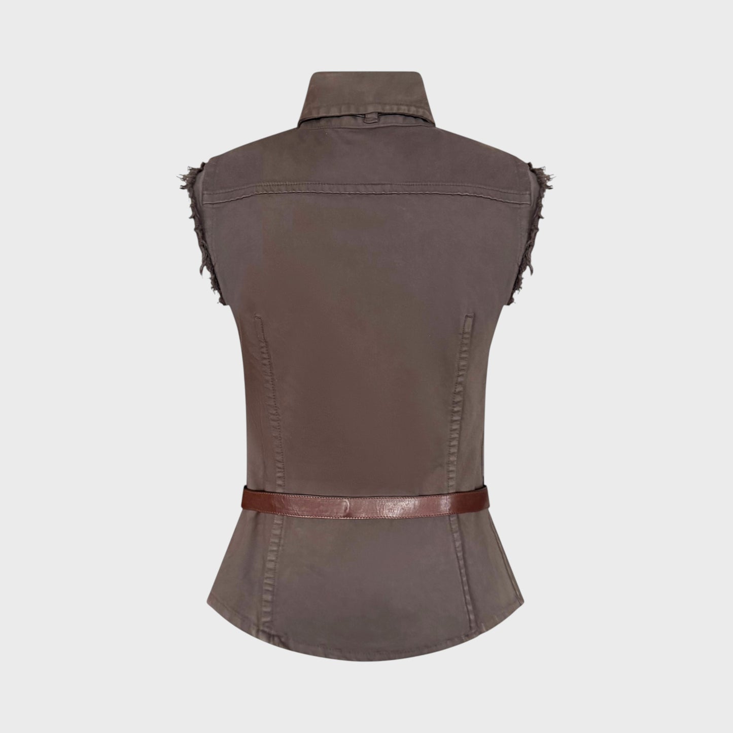 Brown Leather Strap Top Dsquared2 FW 2003