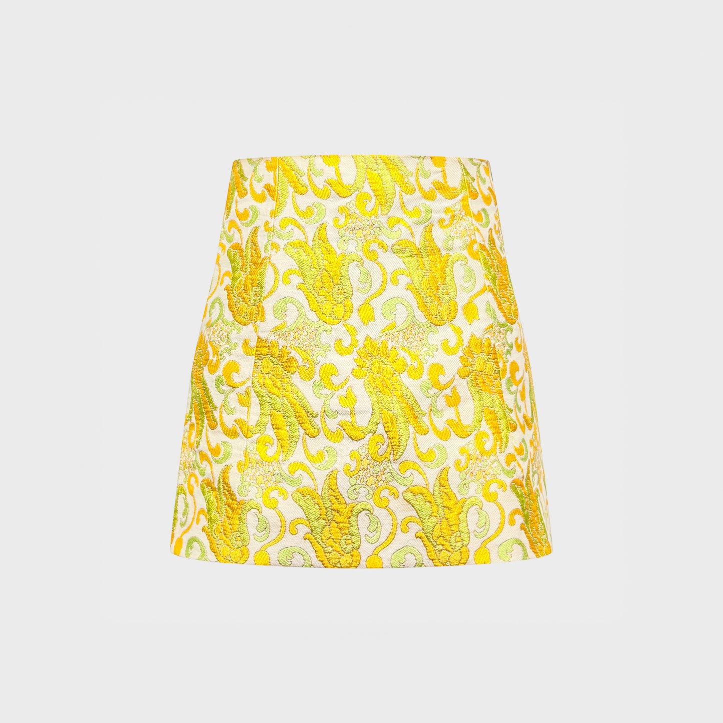 Yellow Brocade Mini Skirt Prada SS 2003