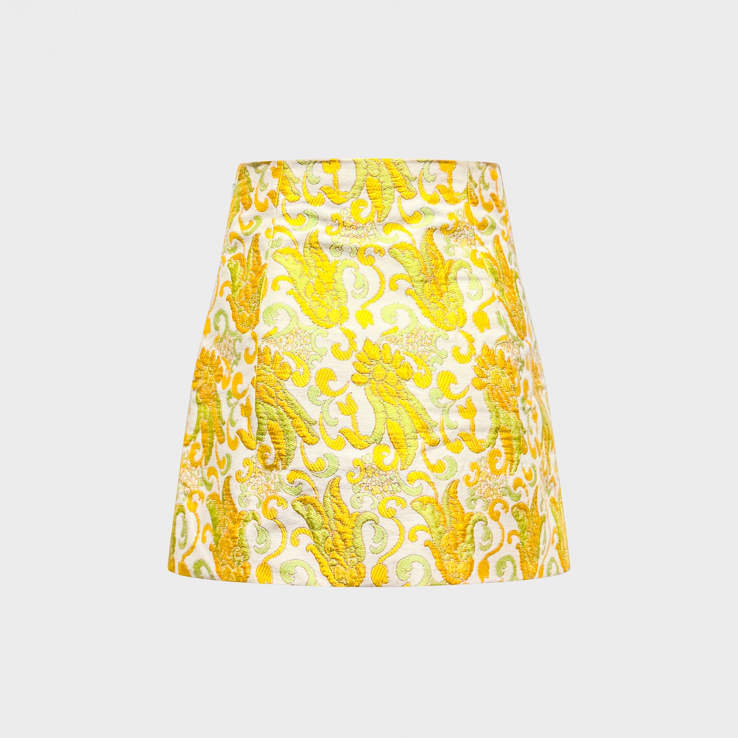 Yellow Brocade Mini Skirt Prada SS 2003