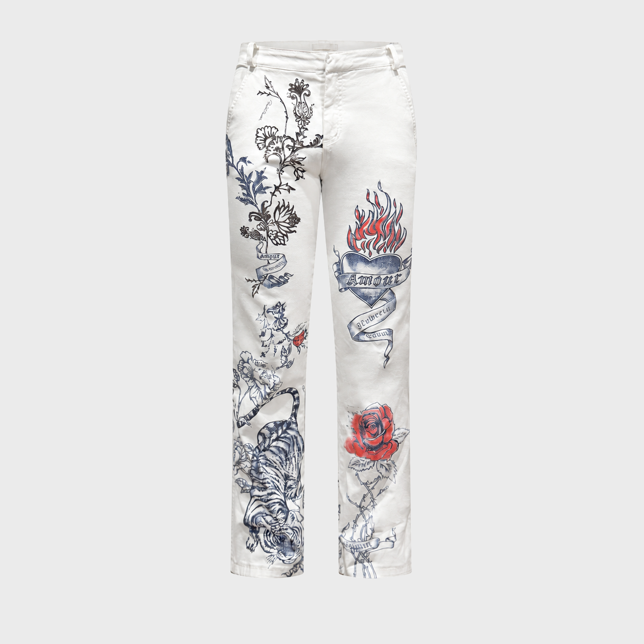 White Tattoo Print Jeans Roberto Cavalli SS 2003