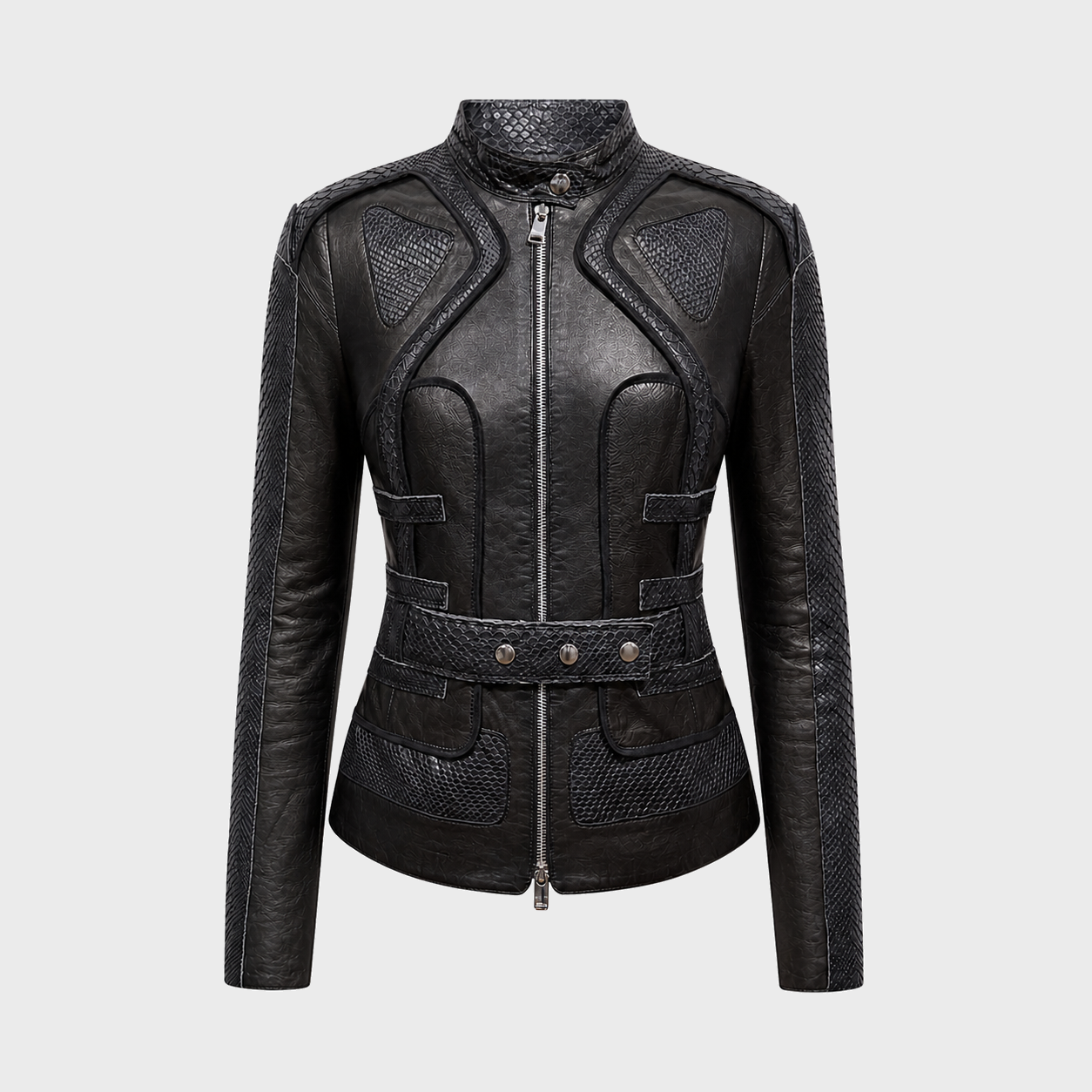 Python Leather Panelled Jacket Jitrois