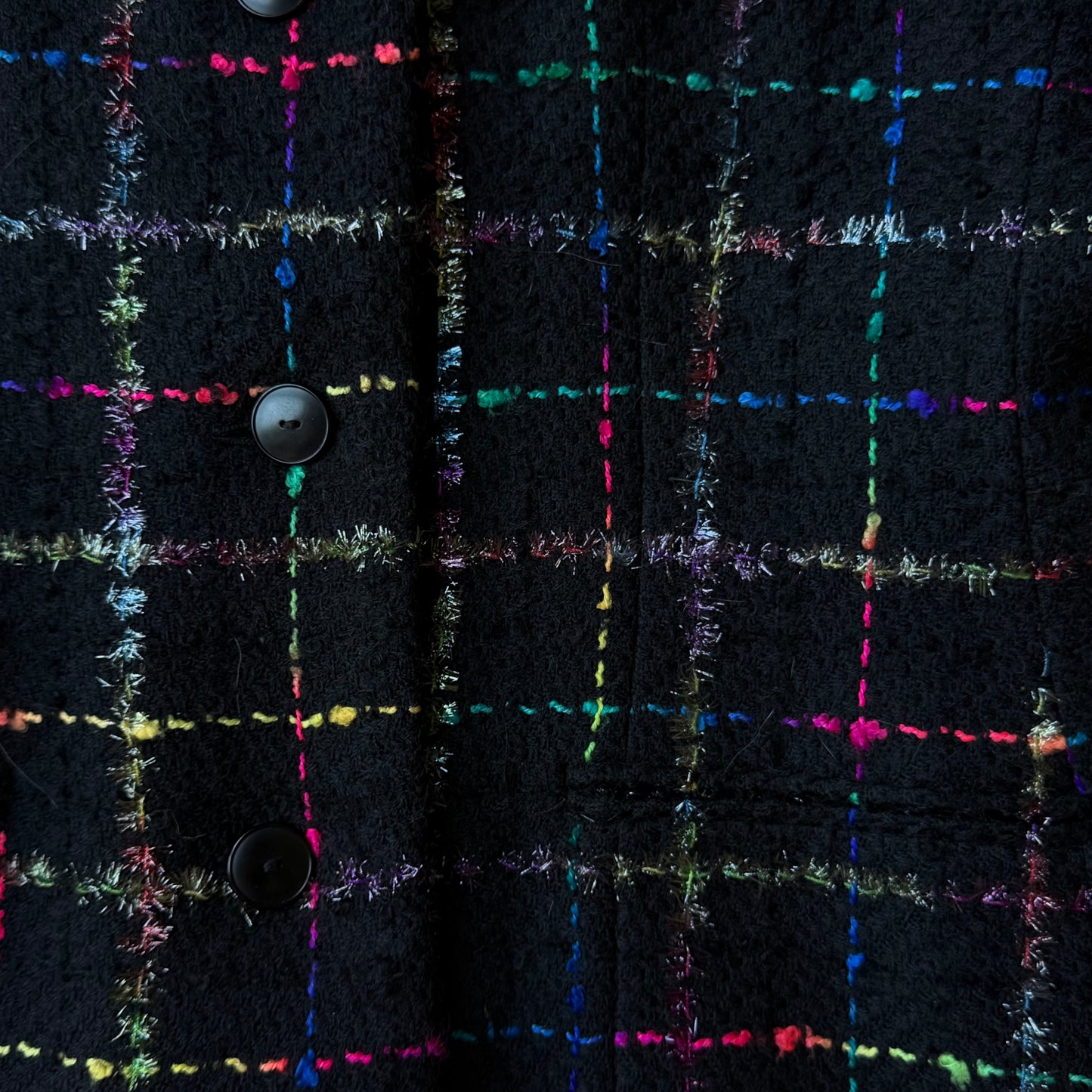 Multicolor Check Tweed Jacket Givenchy 1990s by Alexander McQueen