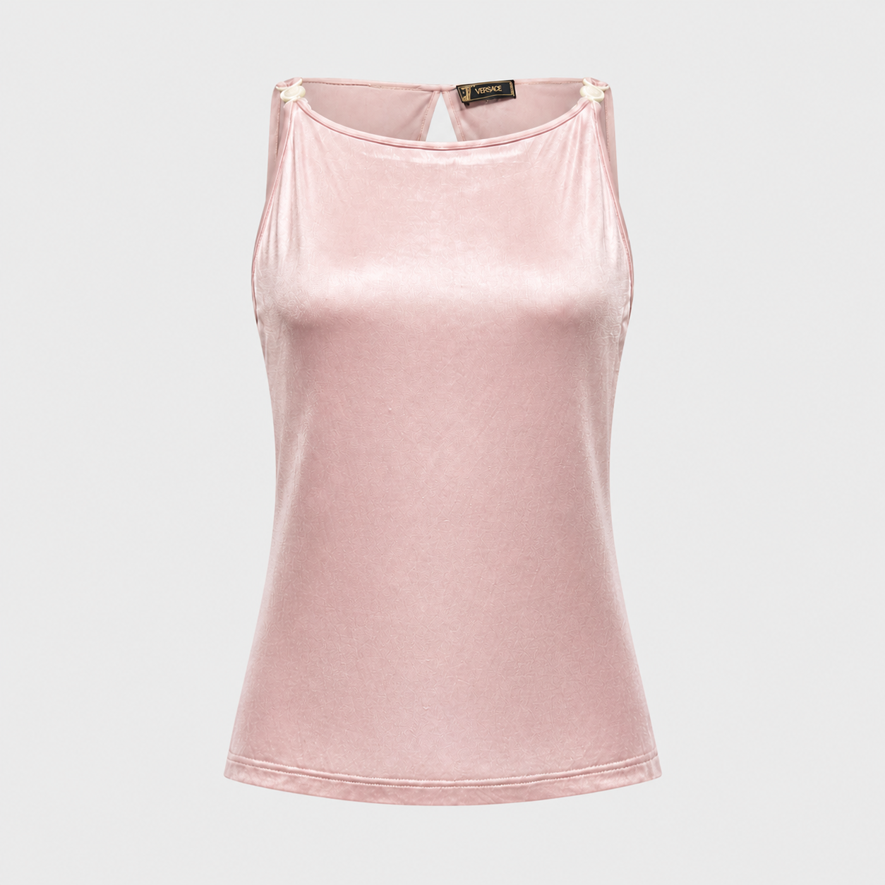 Pink Open Back Jersey Top Versace 2000s