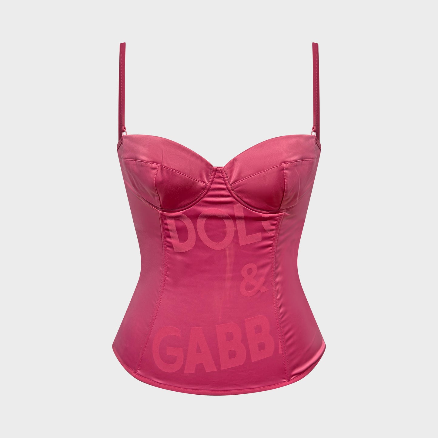 Pink Logo Satin Bustier Dolce & Gabbana 2000s
