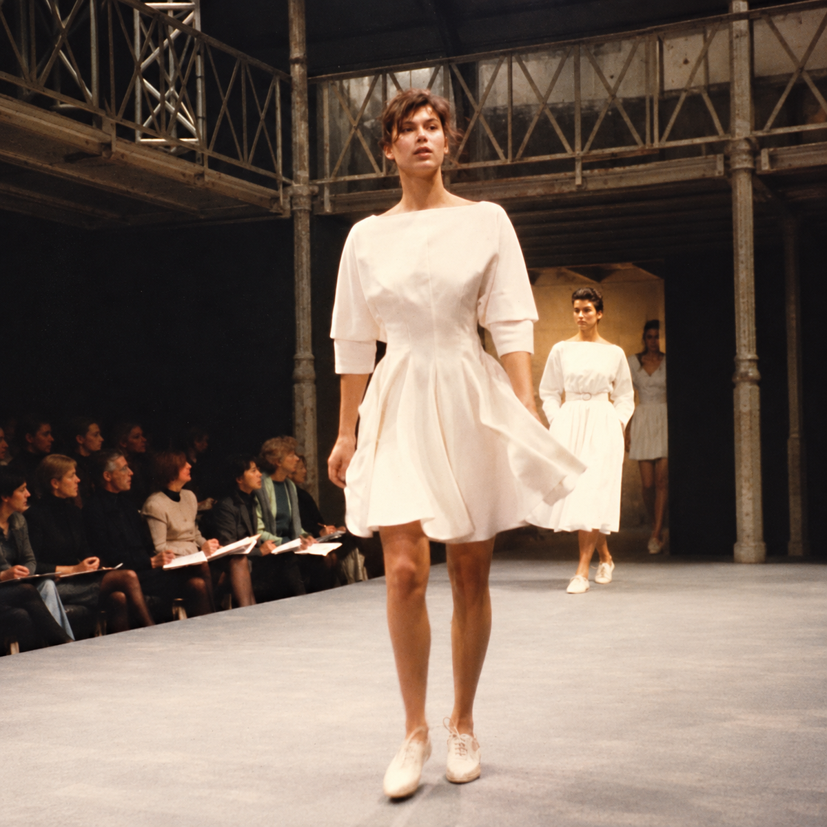 Light Blue Nylon Skater Mini Dress Alaïa SS 1988