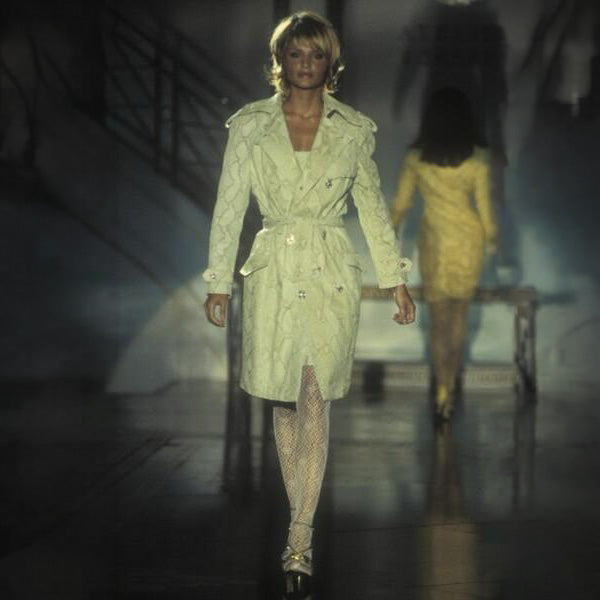 Python Leather Trench Coat Atelier Versace FW 1994