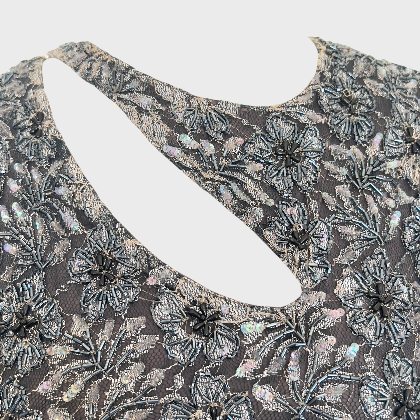 Grey Beaded Dress Alexander McQueen 1990s