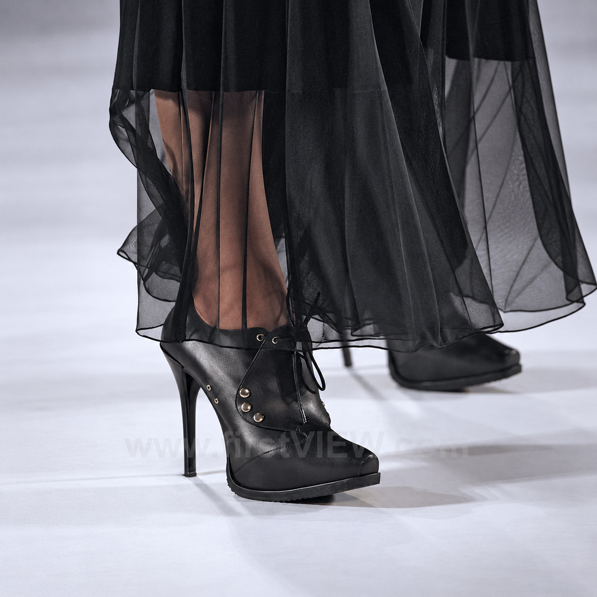 Black Lace-Up Heeled Ankle Boots Jean-Paul Gaultier FW 2013