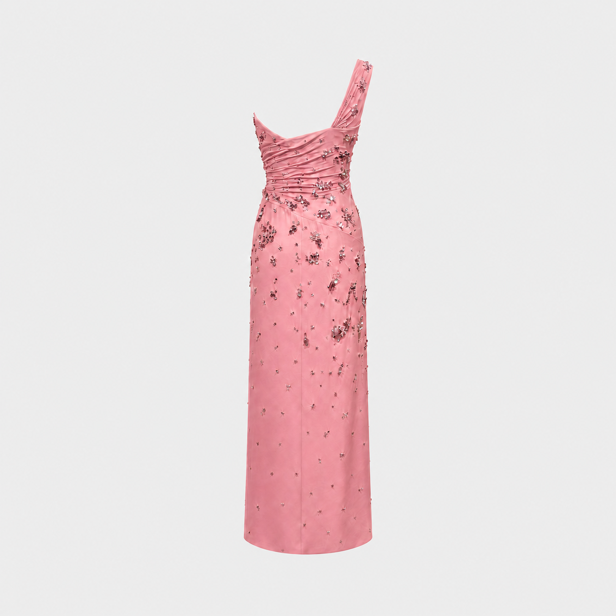 Pink Crystal Embellished One-Shoulder Gown Versace SS 2009