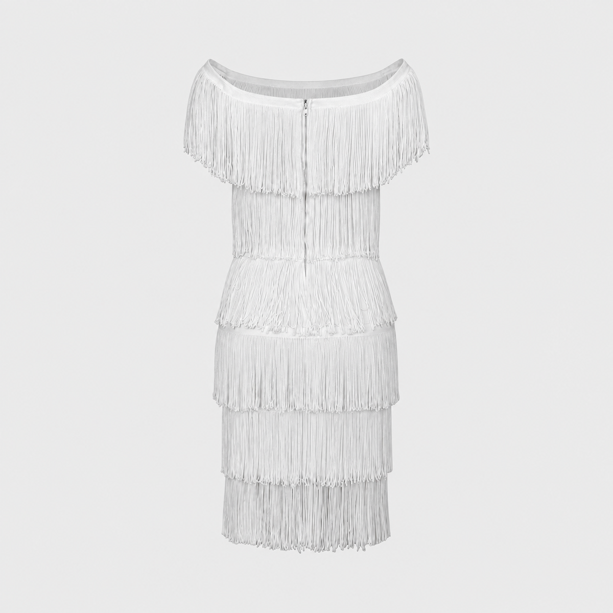 White Fringe Dress Loris Azzaro 1969